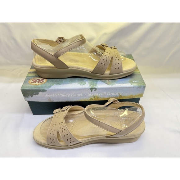 SAS Duo Quarter Strap Sandal Womens 10.5WW Extra Wide Tripad Comfort Beige NIB